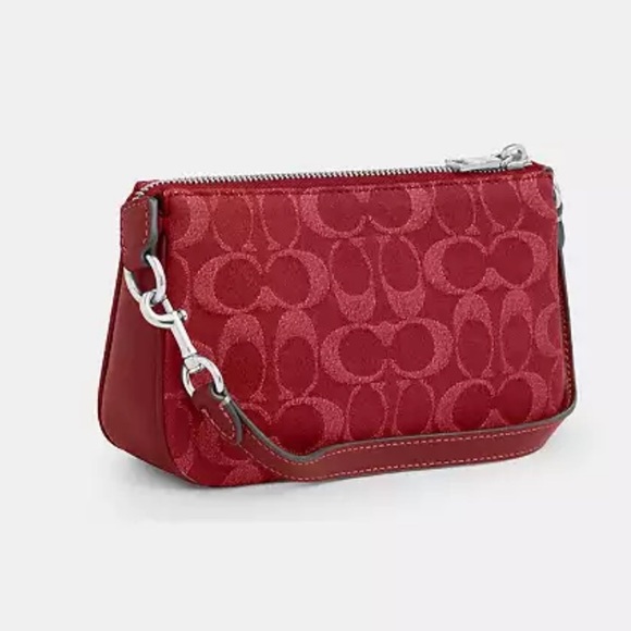 COACH Nolita 19 in Signature Denim Shoulder Bag - True Red / Silver - Picture 3 of 9